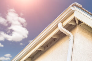 Seamless gutters on home exterior